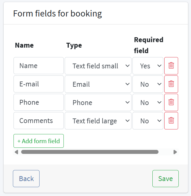 Form fields