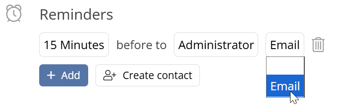 Reminders via email